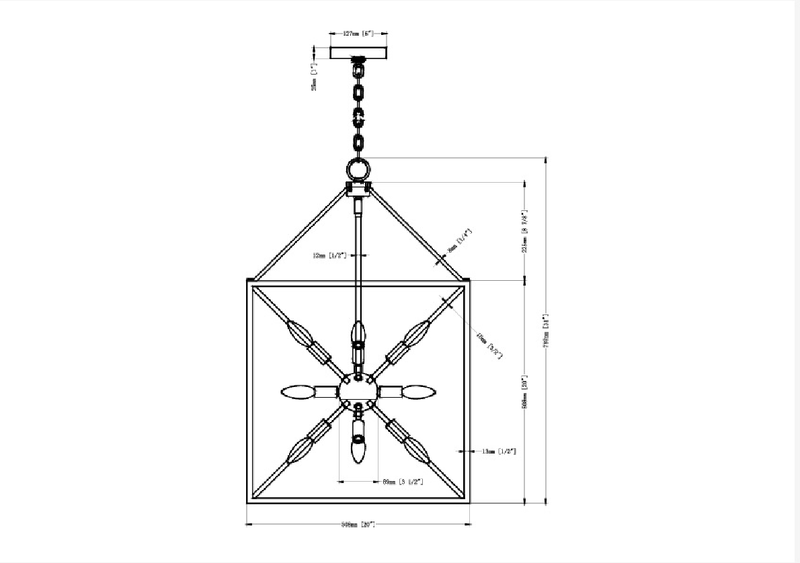 Lex Twelve Light Lantern - Black and Brass