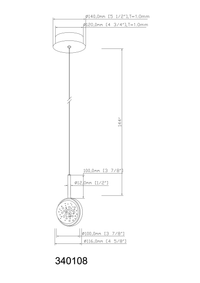 Glitzer 1 Light LED Pendant - Matte Black