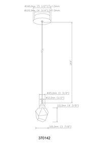 Euclid 1 Light LED Pendant - Aged Brass