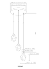 Euclid 3 Light LED Pendant - Aged Brass