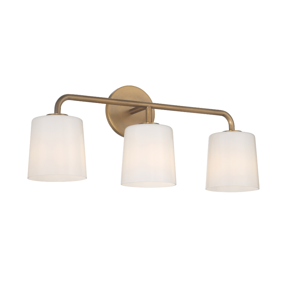 Serena 3 Light Bath Sconce - Aged Brass