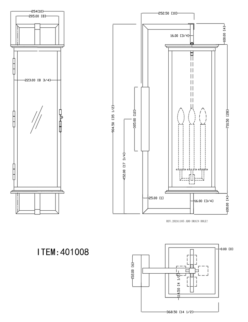 Hudson 4 Light Outdoor Wall Mount - Medium