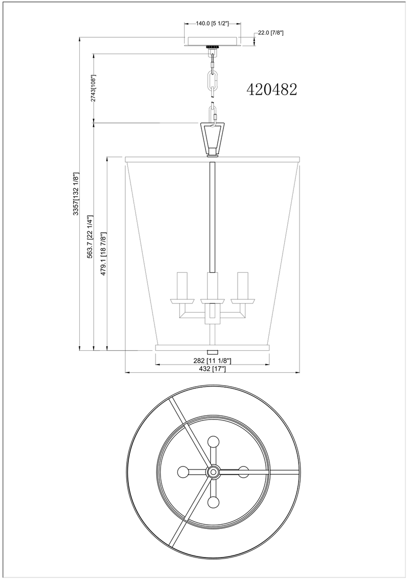 Aurelia Four Light Chandelier - Black/Gold