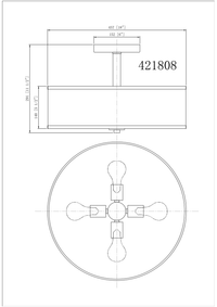 Amie Four Light Semi Flush - Black
