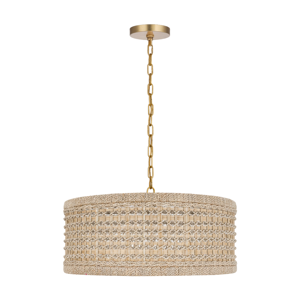 Tulia Chandelier - White Washed + Gold Leaf