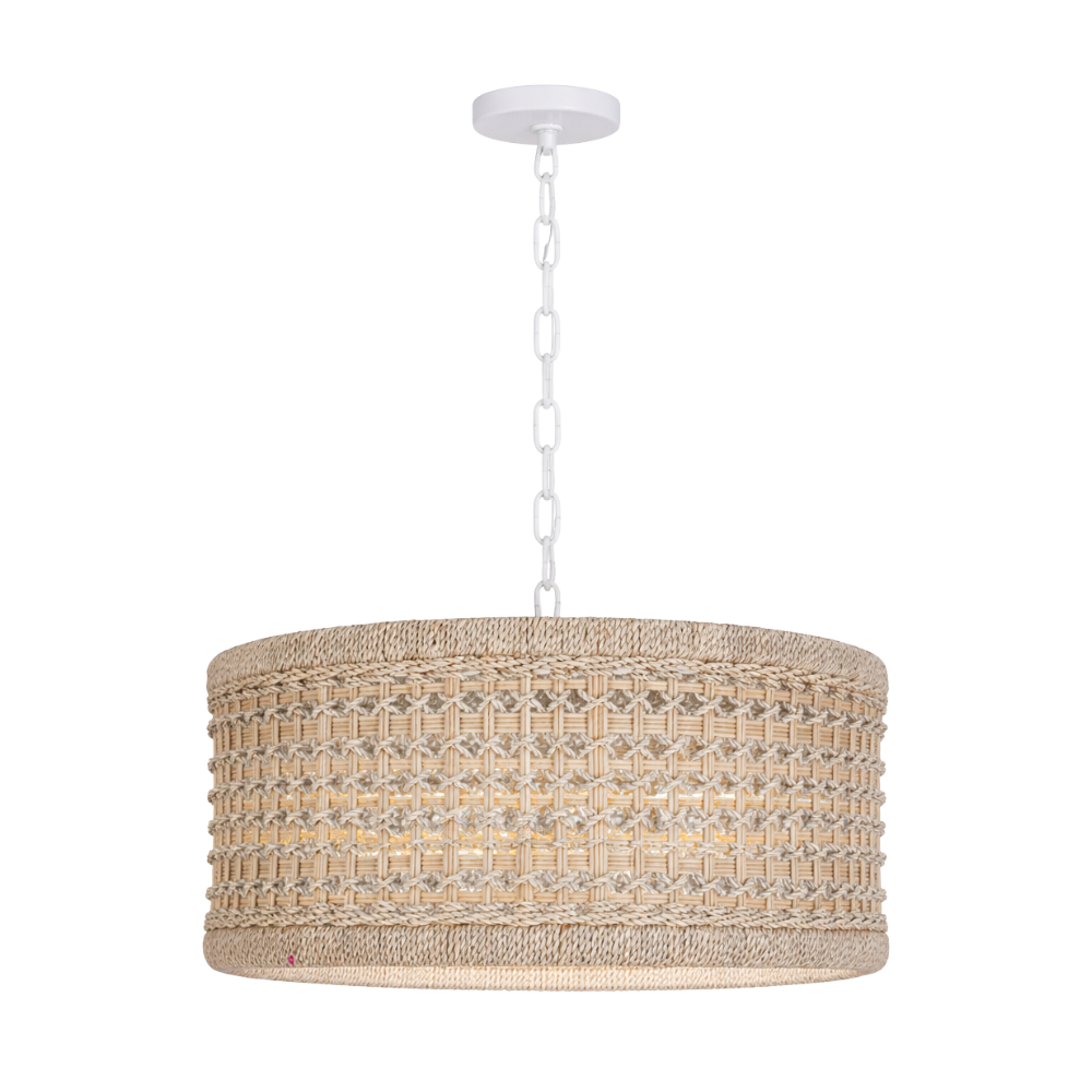 Tulia Chandelier - White Washed + White