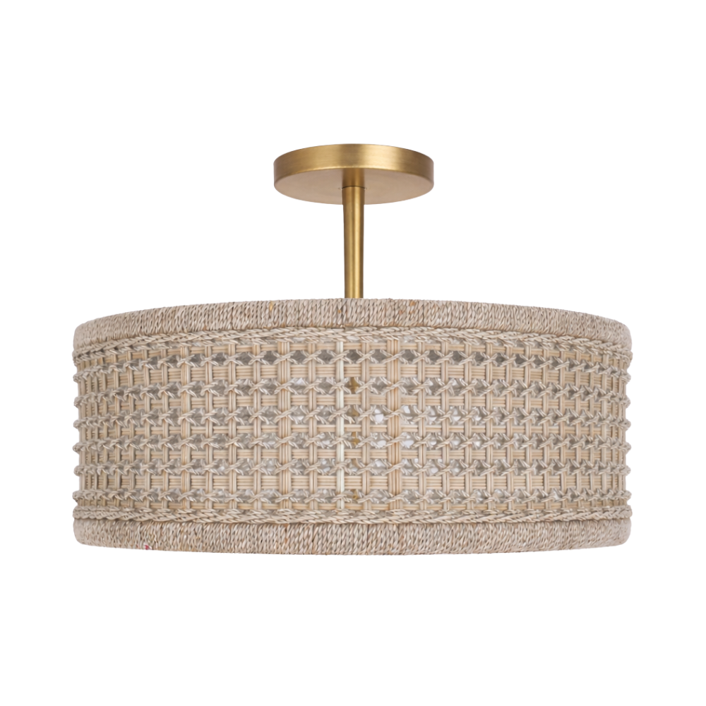 Tulia Semi Flush - White Washed + Gold Leaf