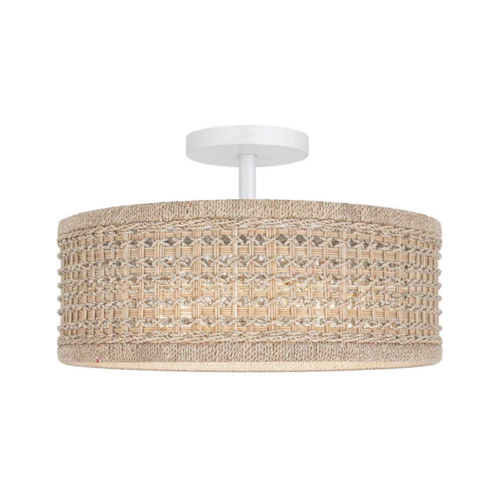 Tulia Semi Flush - White Washed + White