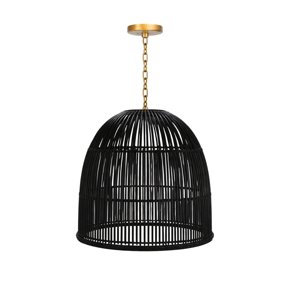 Maria Pendant - Black + Antique Brass