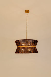 Emma Chandelier - Natural Charcoal  + Antique Brass