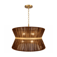 Emma Chandelier - Natural Charcoal  + Antique Brass