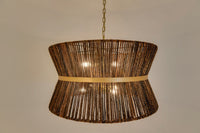 Emma Chandelier - Natural Charcoal  + Antique Brass