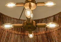 Emma Chandelier - Natural Charcoal  + Antique Brass