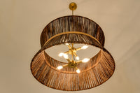 Emma Chandelier - Natural Charcoal  + Antique Brass