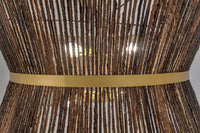Emma Chandelier - Natural Charcoal  + Antique Brass