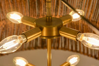 Emma Chandelier - Natural Charcoal  + Antique Brass