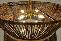 Emma Chandelier - Natural Charcoal  + Antique Brass