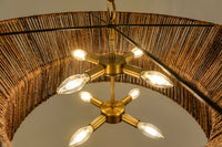 Emma Chandelier - Natural Charcoal  + Antique Brass