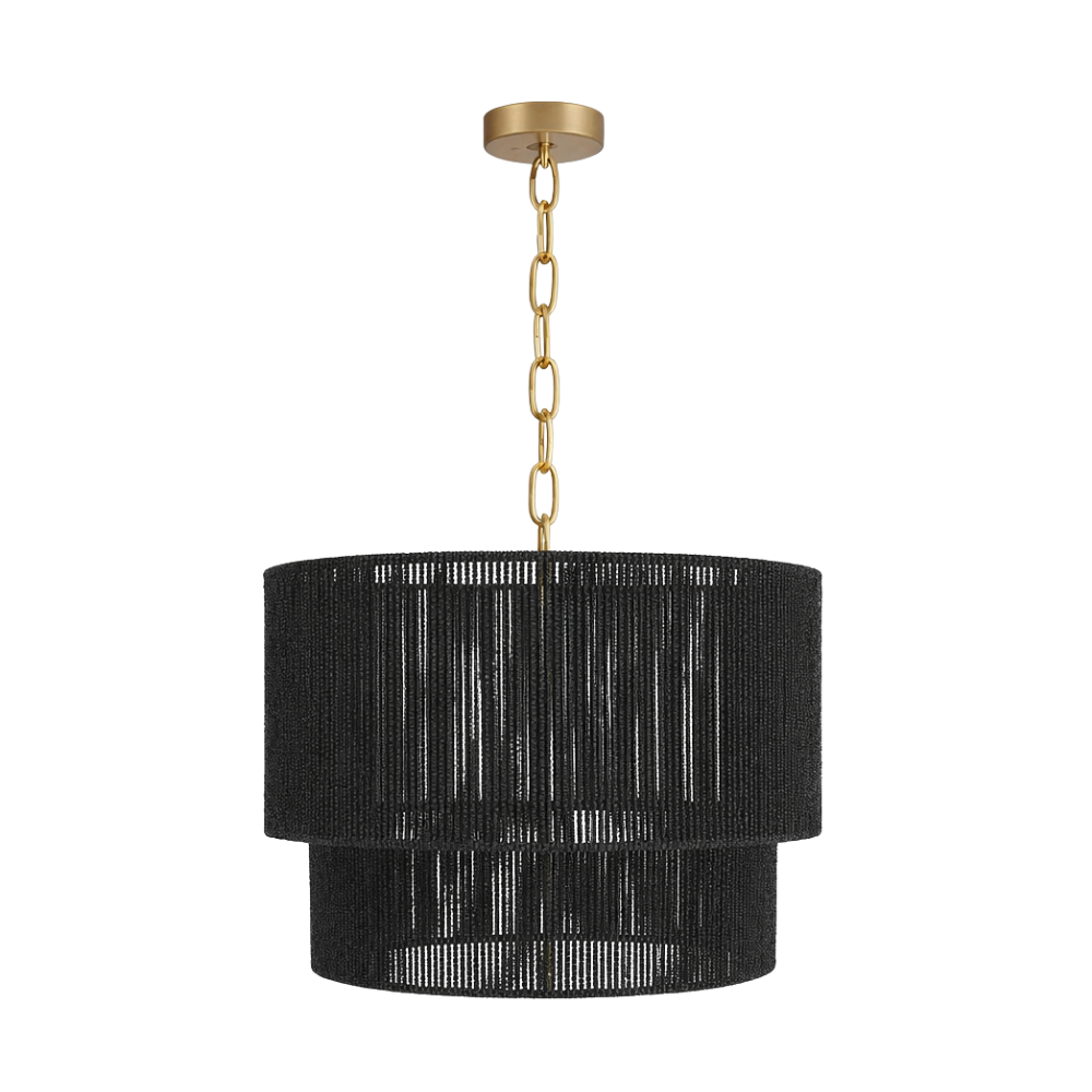 Celeste Chandelier - Natural + Antique Brass