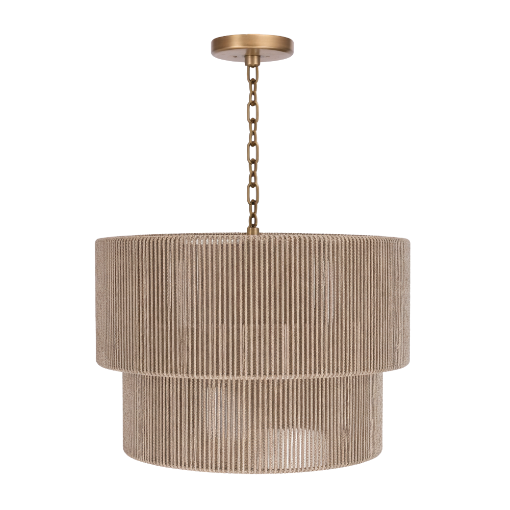 Celeste Chandelier - White Washed + Gold Leaf