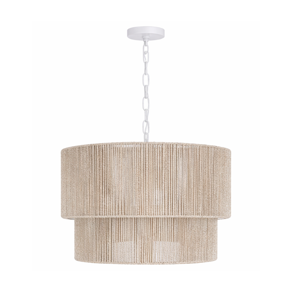 Celeste Chandelier - White Washed + White