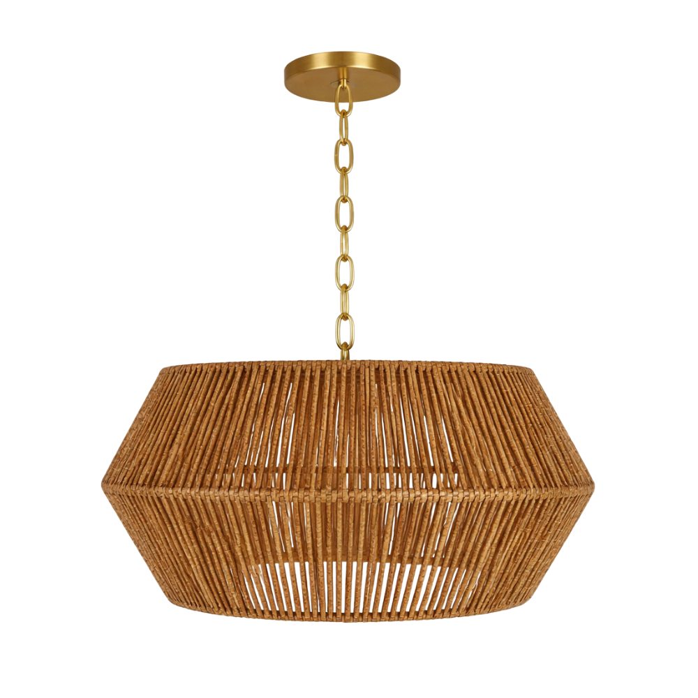Giulia Chandelier - Natural + Antique Brass