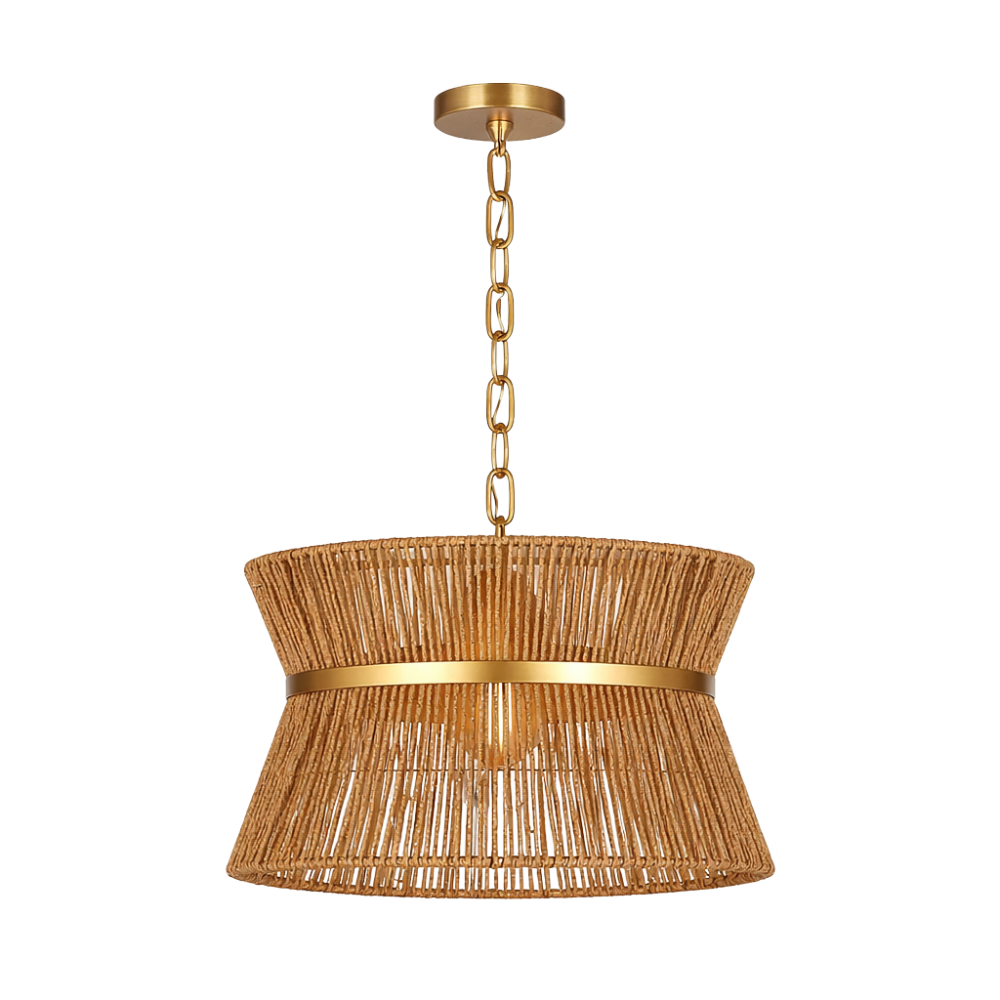 Emma Chandelier - Natural + Antique Brass
