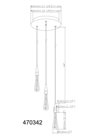Teardrop 3 Light LED Pendant - Aged Brass