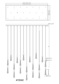 Teardrop 20 Light LED Chandelier - Aged Brass
