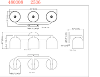 Opal Wave 3 Light Bath - Aged Brass
