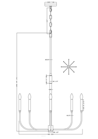 Beverly 8 Light Chandelier - Black