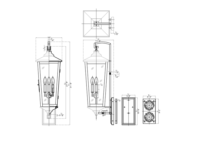 Rockhouse 3 Light Outdoor Wall Lantern