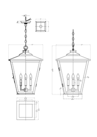 Rockhouse 4 Light Outdoor Hanging Lantern