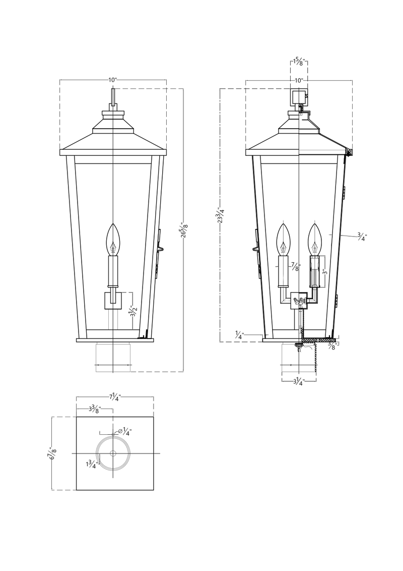 Rockhouse 2 Light Outdoor Post Mount