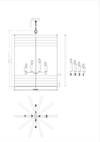 Bismarck 8 Light Pendant - Black