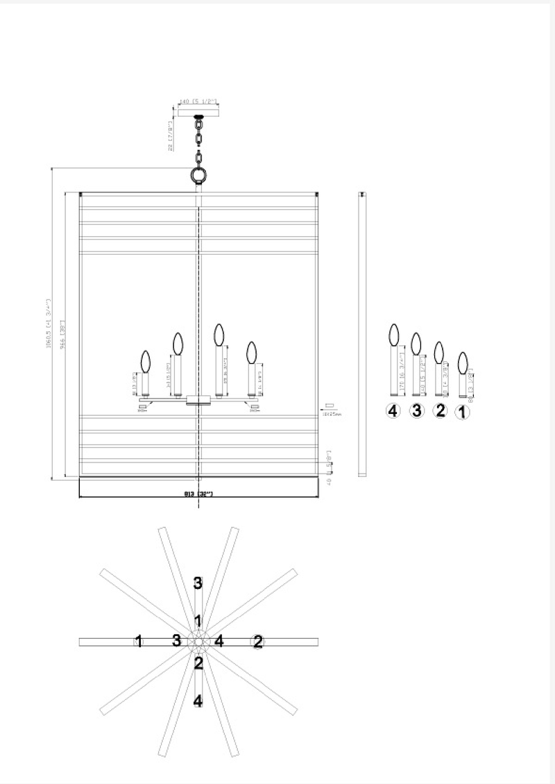 Bismarck 8 Light Pendant - Black