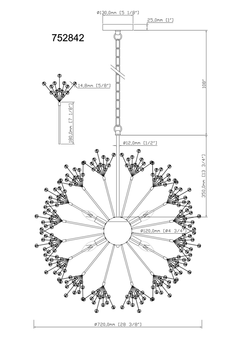 Dandelion 12 Light Chandelier