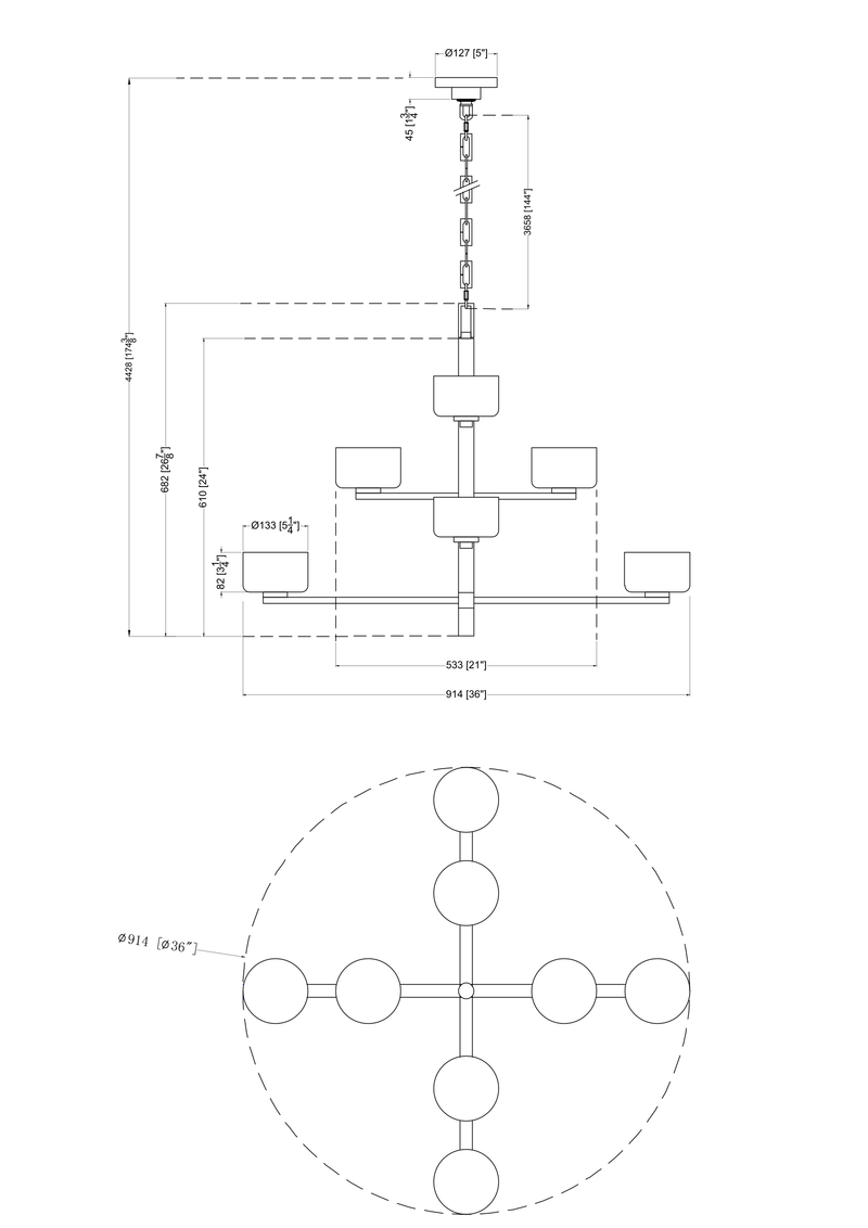 Aria 8 Light LED Chandelier