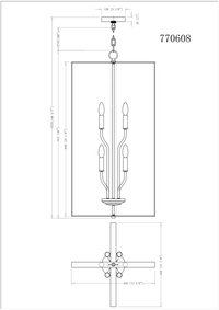 Leah 6 Light Foyer Pendant - Black