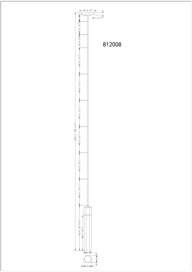 Clarity LED Crystal Pendant - Black