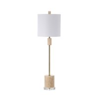 Sleek Buffet Lamp - Travertine