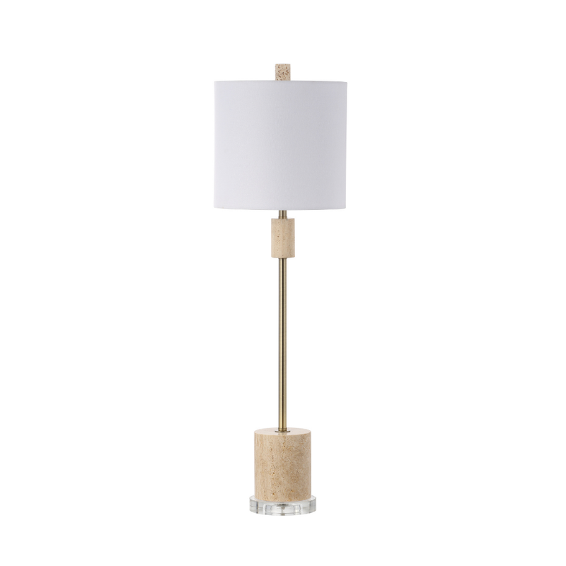 Sleek Buffet Lamp - Travertine