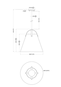 Convex 1 Light Pendant - Black/Brass