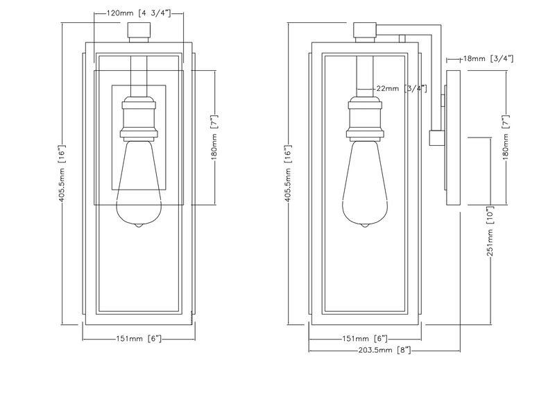 Elm 1 Light Outdoor Wall Lamp - Small