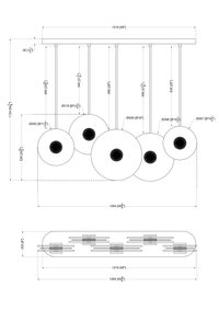 Discus 8 Light LED Linear Chandelier