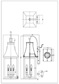 Berkshire 3 Light Outdoor Lantern - Medium