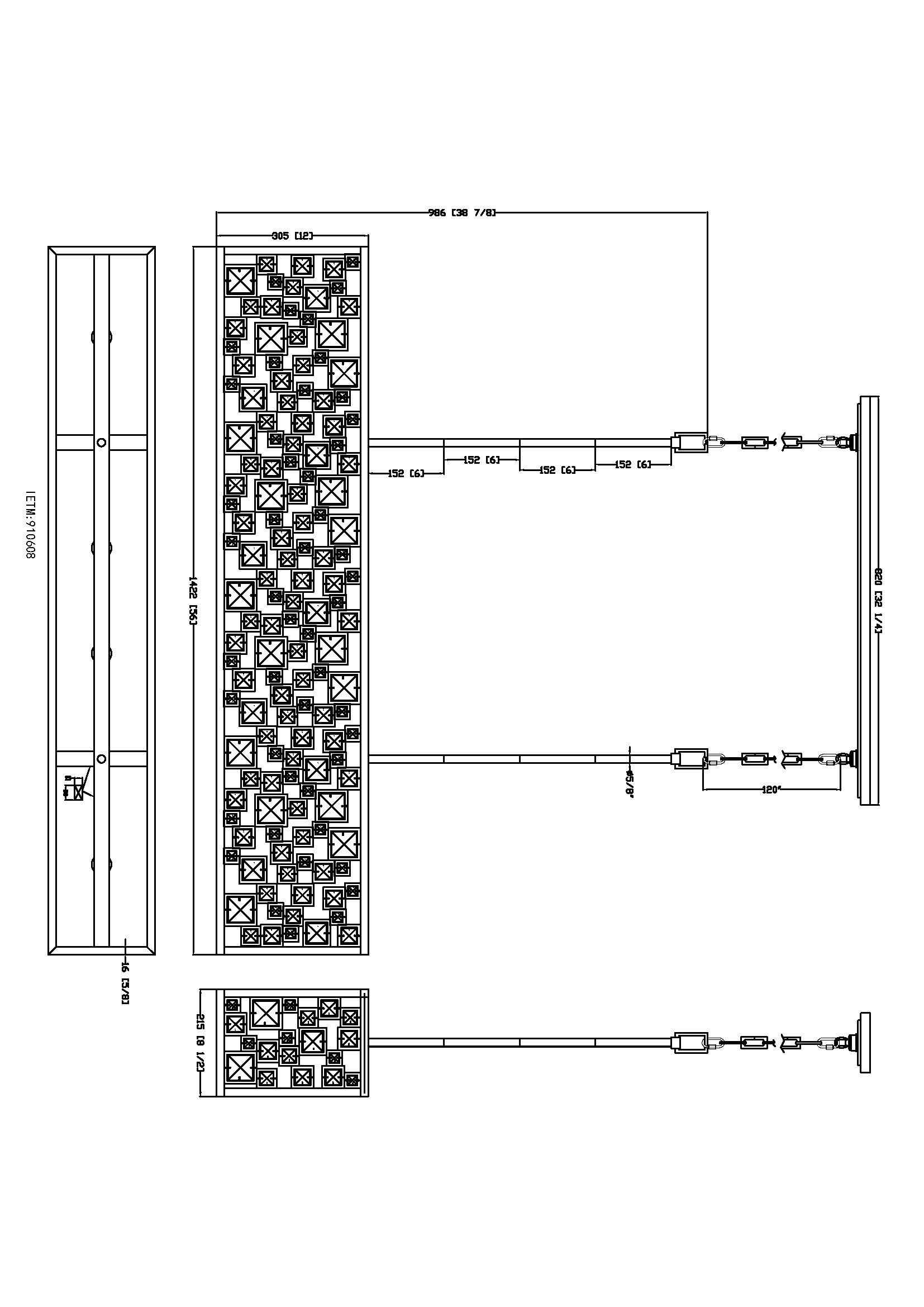 Ramsey II 6 Light Linear Chandelier - Antique Silver