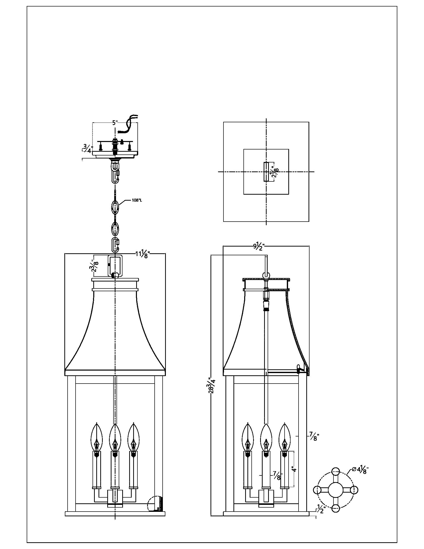 Berkshire 4 Light Hanging Lantern