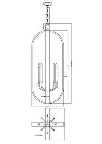 Luca Eight Light Chandelier - Black and Gold Leaf
