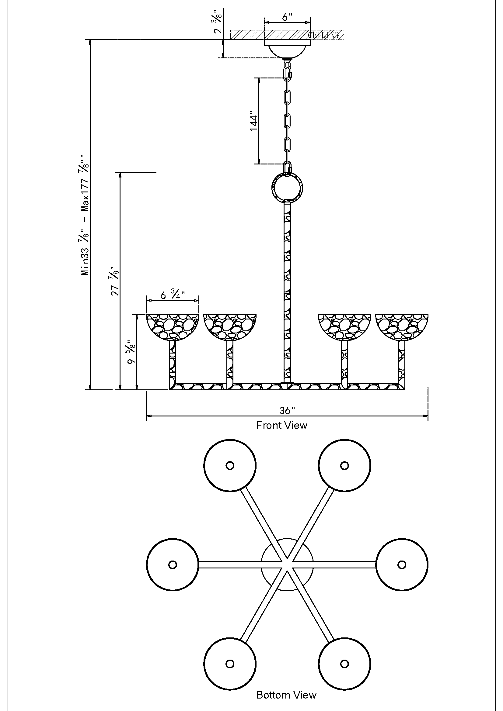 Iris 6 Light Chandelier